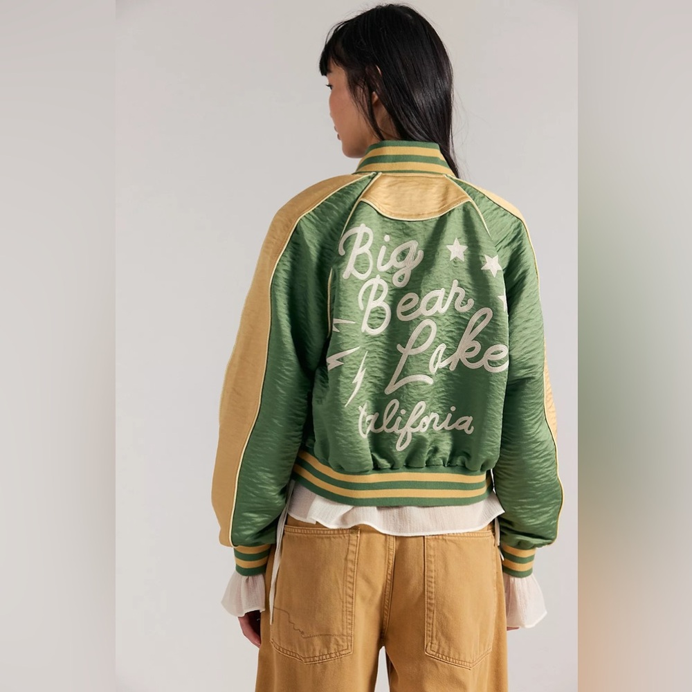 $298! FP We The Free Star Power Souvenir Jacket Vintage Green Combo CSmall NWOT - Picture 4 of 6